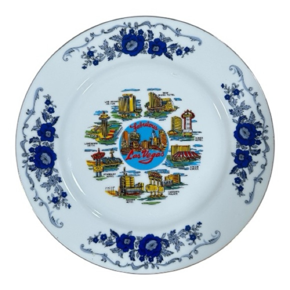 Vintage LAS VEGAS Decorative Plate by W.N. CO. Ceramics Japan